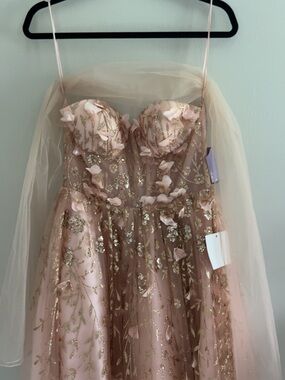 Cinderella Blush Pink Floral Sequin Mini Dress